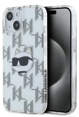 Image de Karl Lagerfeld Iml Choupette Head & Monogram Case pour Iphone 15 / 14 / 13 - Transparent