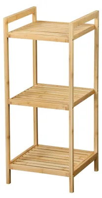 Image de Étagère en bambou KESPER, avec 3 niveaux, dimensions : 30 x 30 x 70 cm