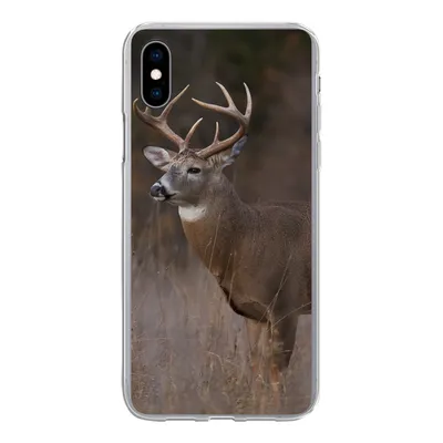 Produktbild von MuchoWow® Handyhülle Schutzhülle Hülle für iPhone Xs Herbst - Hirsche - Gras - Natur - Tiere Silikon Softcase Handy Hülle - Handytasche