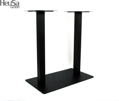 Produktbild von Tischgestell Tischfuß schwarz 43 cm 20Kg klein niedrig schwarz lackiert Edelstahl Gestell rechteckiger Fuß, 'Bonn'