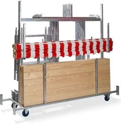 Produktbild von Transportwagen Für Marktstand Verkaufsstand  , Galvanisierter Stahl, 241,5X72X198Cm (Bxtxh), T91500 Weihnachtsmarkt Wintermarkt Herbstmarkt