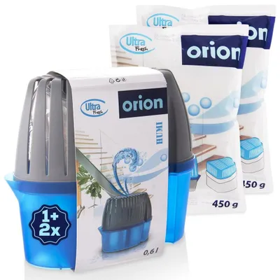 Obrázok produktu pre Orion | Pohlcovač vlhkosti sada 3 ks - Odvlhčovač 600 ml - Bez zápachu - až do 20 m²