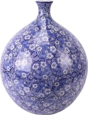 Produktbild von Fine Asianliving Chinesische Vase Porzellan Blau Blüten Handgemalt D36xH44cm Dekorative Vase Blumenvase Orientalische Keramik Vase Dekoration Vase Moderne Tischdekoration Vase