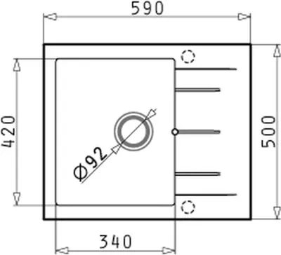 Obrázok produktu pre Drez Alazia 59x50, snehový, s excentrickým ovládaním, granitový drez