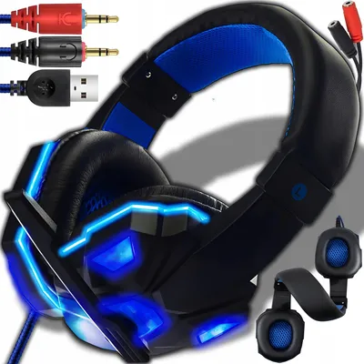 Produktbild von Gaming-Headset für PC USB LED mit beweglichem Mikrofon für Spiele und Multimedia