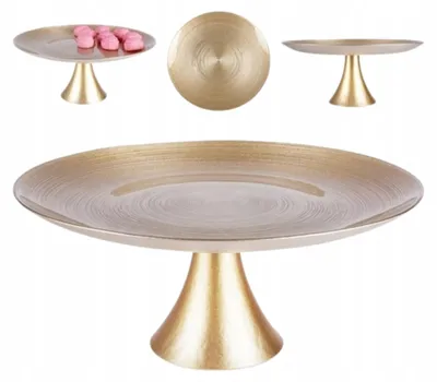 Produktbild von Elhandel Glas Tortenständer Dekoration mit Fuß Gold 28 cm