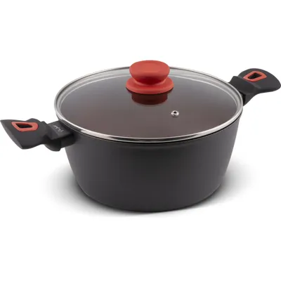 Obrázek produktu pro LAMART LT1213 Kastrol s poklicí, nepřilnavý materiál bez použití PFOA, hliník, červená, objem: 2,3L, Ø20x9,3cm