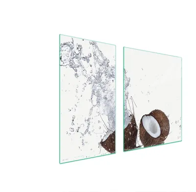 Immagine prodotto di Piastre copri fornelli 2 pezzi 90x52 copertura piano cottura in Vetroceramica tagliere in vetro acqua di cocco