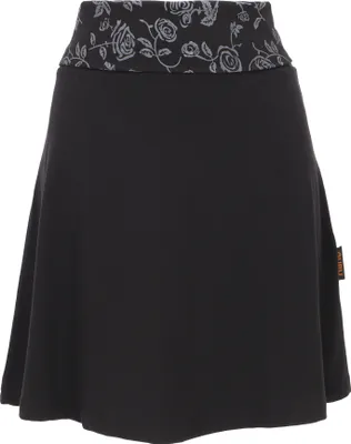 Produktbild von Minirock aus Baumwolle, Boho Tellerrock - Schwarz, Damen, Baumwolle(Bio),Elasthan, Größe: XL
