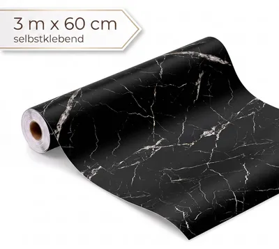 Produktbild von Dalsys Wandverkleidung selbstklebend 60x300cm Marmoroptik Schwarz - PVC Wandpaneele auf Rolle, flexible Wandverkleidung Badezimmer wasserfest, 2,3mm Materialstärke, Spritzschutz Küchenrückwand