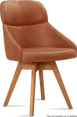 Produktbild von Esszimmerstuhl drehbar (4er-Set) Drala 52x82x63 Eiche geölt/Cognac