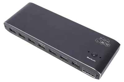 Produktbild von KVM-Umschalter Typ C für 2 Laptops, gemeinsame Nutzung eines Bildschirms, Dockingstation, 100 W, RJ45-Anschluss, erweiterte Bildschirmanzeige