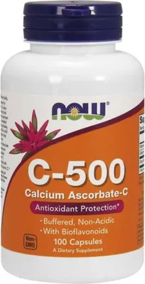 Produktbild von NOW Foods - Vitamin C500, Calciumascorbat, Bioflavonoide, 100 Kapseln
