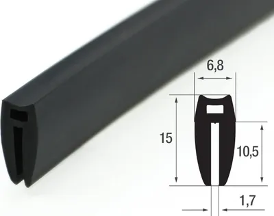 Produktbild von VDO1 Fassungsprofil mit Hohlkammer Klemmbereich 1,7 mm Kantenschutz EPDM Gummiprofil Gummidichtung