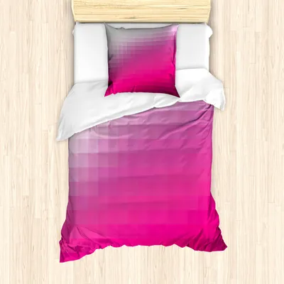 Produktbild von ABAKUHAUS Hot Pink Mantele, modernes Mosaik, Milbensicher Allergiker geeignet mit Kissenbezügen, 135 cm x 200 cm - 80 x 80 cm, Dark Purple Pink