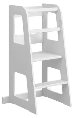 Produktbild von MEBLE WRÓBEL Lernturm ab 1 Jahr für Kinder Montessori Learning Tower - 3 Stufen Höhenverstellbar Tritthocker mit Kippschutz - Küchenhelfer für Kleinkinder - Sicher & Stabil - bis 50 kg