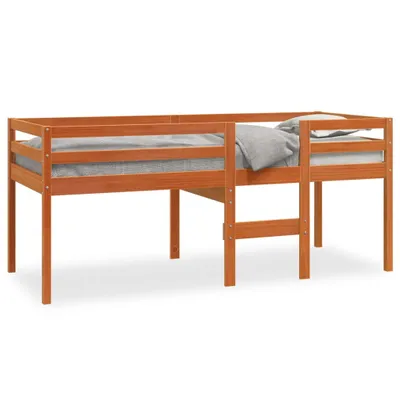Image de vidaXL Lit surélevé brun cireux 90x200 cm pin massif