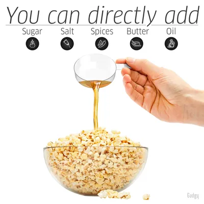 Immagine prodotto di Macchina per popcorn Gadgy Gadgy - macchina per popcorn ad aria calda - 1100 watt - con cucchiaio dosatore - festa per bambini
