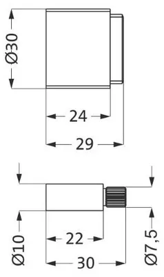 Immagine prodotto di Herzbach LOGIC Raccordo di prolunga per valvola deviatrice 30 mm cromato