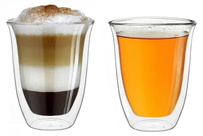 Produktbild von Creano doppelwandige Gläser 250ml „DG-V“, 2er Set, Thermoglas doppelwandig aus Borosilikatglas, Kaffeegläser, Teegläser, Latte Gläser, Doppelwandgläser