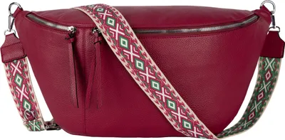 Produktbild von Umhängetasche XXL Bauchtasche (DB-001) Bag Hüfttasche Kunstleder Italy-Design PLUMRED