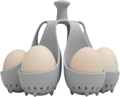Produktbild von Eierkocher aus Silikon, Eierkocher für hartgekochte Eier, für 4–6 Eier gleichzeitig, Halter für weichgekochte Eier, Eieraufbewahrungsständer für die Küche, Eierbecher