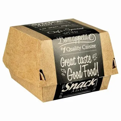 Produktbild von 200x PAPSTAR Burgerboxen aus Pappe  12,5 x 12,5 cm 'Good Food' groß