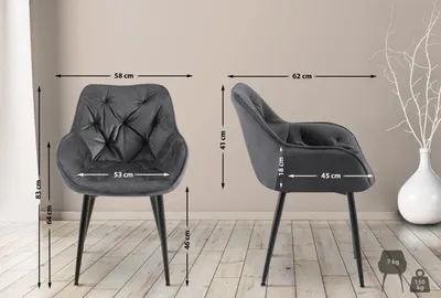 Produktbild von Stuhl Tanna Samt dunkelgrau