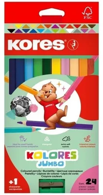 Produktbild von Kores JUMBO dreieckige Buntstifte - 24 Farben