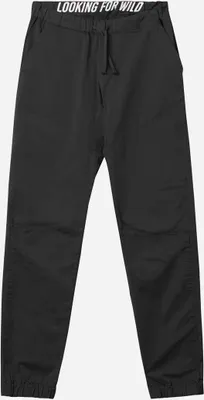 Schwarze Kletterhose "Roy" von Looking for Wild mit elastischem Bund und Taschen.