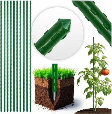 Zdjęcie produktu dla Tyczki do roślin 120 cm Plonos PL-940 zielone 10szt