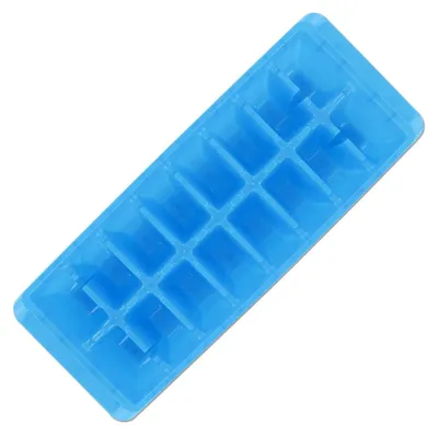 Eiswürfelform für 16 Eiswürfel, Kunststoff, Blau, 31,8x12 cm