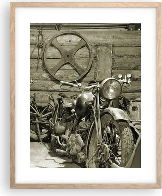 Produktbild von Gerahmtes Poster - Rahmen in heller Eiche - Werkstatt Motor - 40x50 cm - Wand Bild - Wanddeko - Wandbilder - Kunstposter - Wandposter - Bilderrahmen - Bilder - Kunstdruck - Wandbild - P2NPA40x50-3519