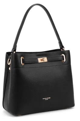 Immagine prodotto di Borsa a tracolla vegana con zip e spallina removibile, marca David Jones