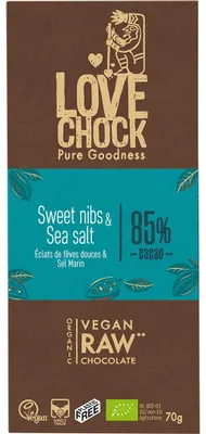 Productafbeelding van Lovechock Sweet nibs & seasalt (70 gr)