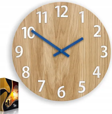 Produktbild von ModernClock, wanduhr, Eichenholz Uhr Amadusz weiß 33cm, Modern Design