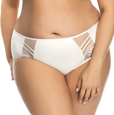 Produktbild von Gorsenia Damen Slip Unterhose Tüll Spitze hoher Bund K497 Paradise, hellbeige, L
