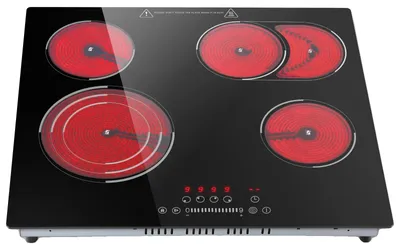 Obrázok produktu pre Vstavaná keramická varná doska, štyri varné zóny, dotykové ovládanie, výkon 4 zóny: 6700 W, štandard EÚ