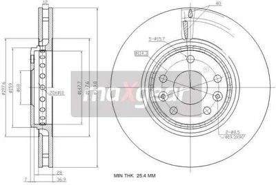 Produktbild von 2x MAXGEAR Bremsscheibe 19-2363 vorne für RENAULT MEGANE III Grandtour (KZ0/1)
