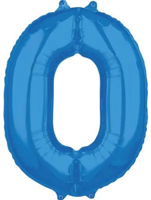 Image de amscan® 3662501 Ballon en plastique XL chiffre 0 - bleu