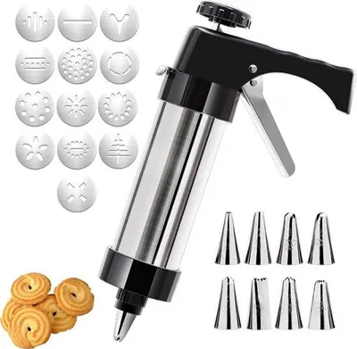 Produktbild von Taartdecoratiespuit mit 8 Spitzenspitzen und 13 Dekorationsplatten - Herstellbare Spuittasche für Backzubehör