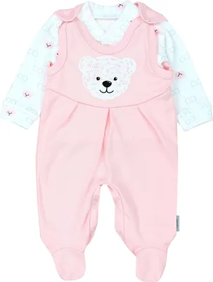 Produktbild von TupTam Unisex Baby Strampler Set Spruch Mamas & Papas Schatz, Farbe: Bärchen Rosa Weiß Apricot, Größe: 56