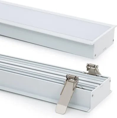 Produktbild von Aluminiumprofil Einbau XL für LED Streifen bis 60 mm Weiß 2 m Weiß transluzent