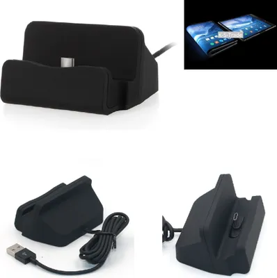 Produktbild von K-S-Trade Docking-Station kompatibel mit Royole FlexPai Ladestation Dock Ladegerät Docking Station Tischständer Ständer inkl. USB Typ C Kabel