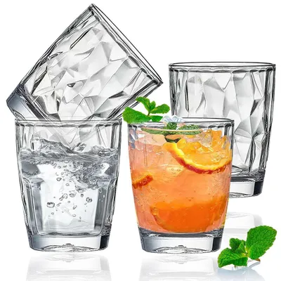 Productafbeelding van Kunststofbekers, 300 ml, set van 4, transparant, onbreekbaar, stapelbaar