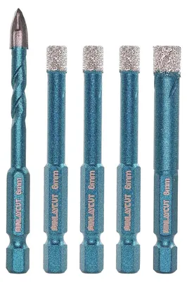 Productafbeelding van Diamantboormachine-set, 5 stuks, 6/6/6/8 mm + 6 mm, geschikt voor tegels, keramiek, graniet en marmer