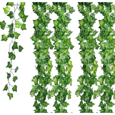 Image de Guirlande de lierre artificiel, 51,2 mètres, 24 brins, pour intérieur et extérieur