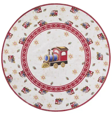 Image de 160x160 (diamètre) cercle Tapis Villeroy & Boch Toy's delight 106276 Crème, cercle rouge
