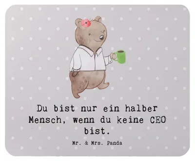 Produktbild von Mr. & Mrs. Panda Mousepad CEO Herz - Grau Pastell - Geschenk, Mouse Pad, pc mauspad, Chef, laptop, Leiter, Bester, Spruch, Lustig