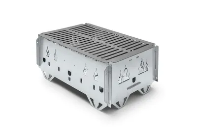 Image de Hubo – Barbecue portable démontable avec supports à broche & sac de transport, foyer extérieur compact pour jardin, pique-nique, balcon & voyages